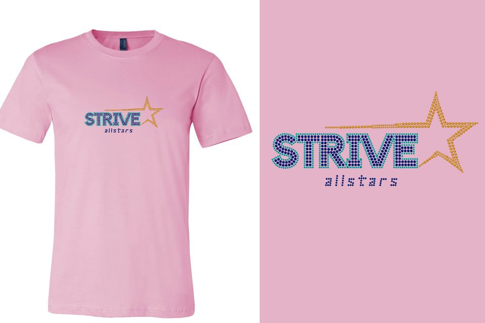Rhinestones STRIVE allstars logo stones Unisex t-shirt