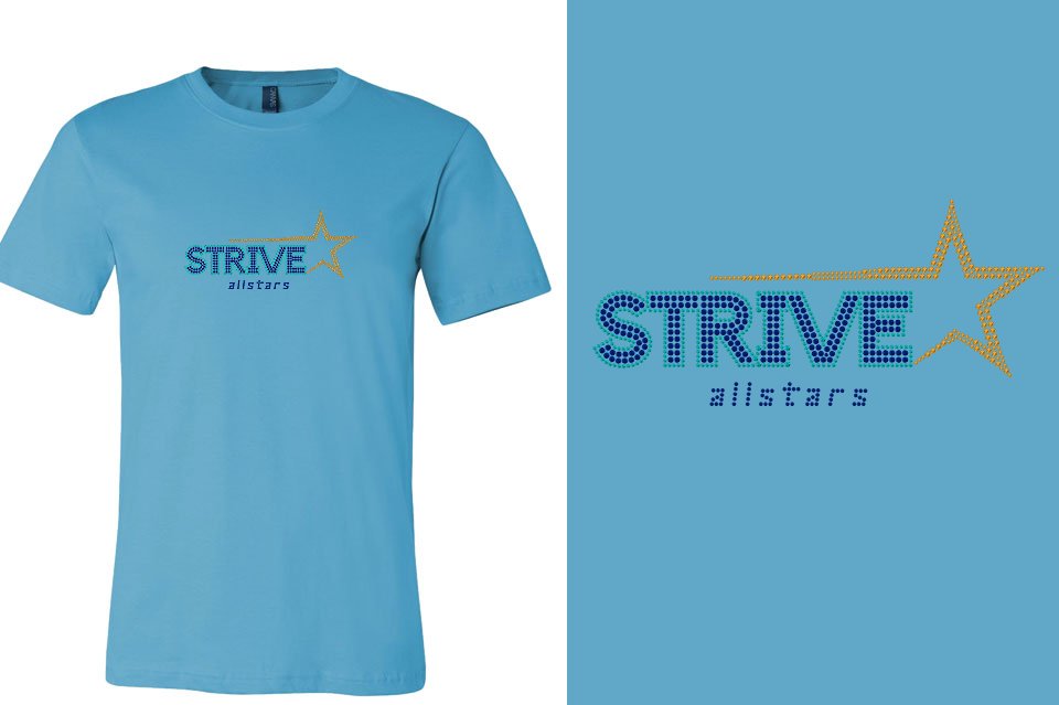 Rhinestones STRIVE allstars logo stones Unisex t-shirt
