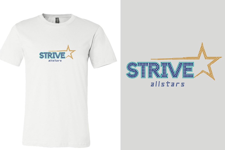 Rhinestones STRIVE allstars logo stones Unisex t-shirt