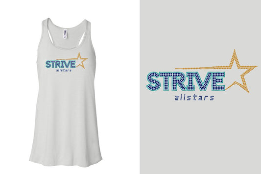 Rhinestones STRIVE allstars logo stones Youth Flowy Racerback Tank