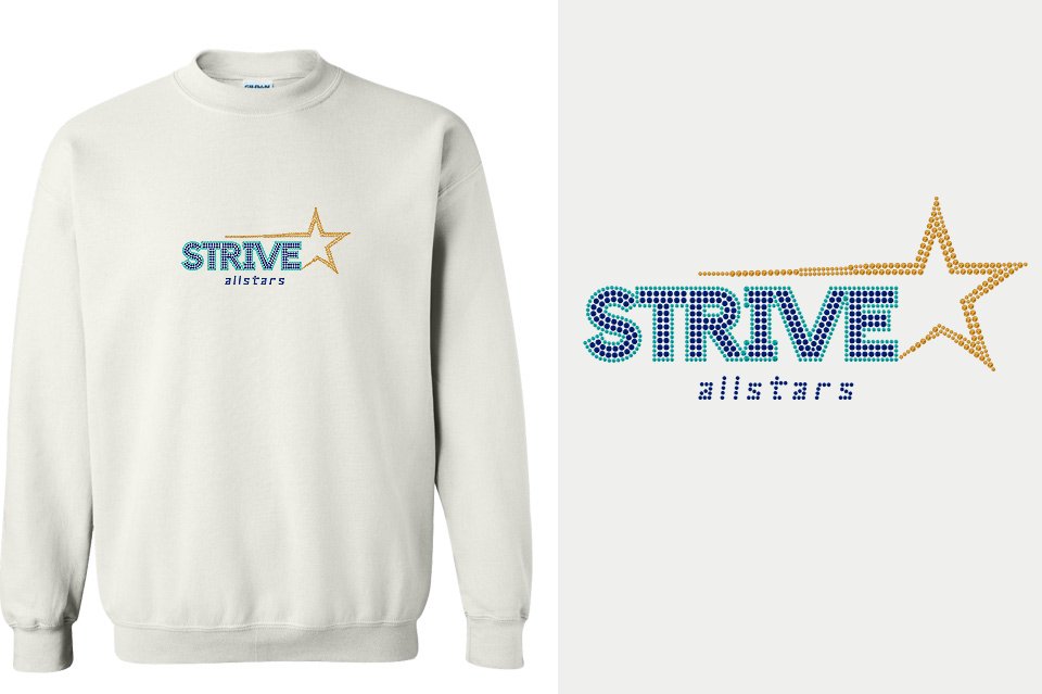 Rhinestones STRIVE allstars logo stones Unisex Crewneck Sweatshirt