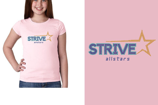 Rhinestones STRIVE allstars logo stones Girls' Princess T-Shirt